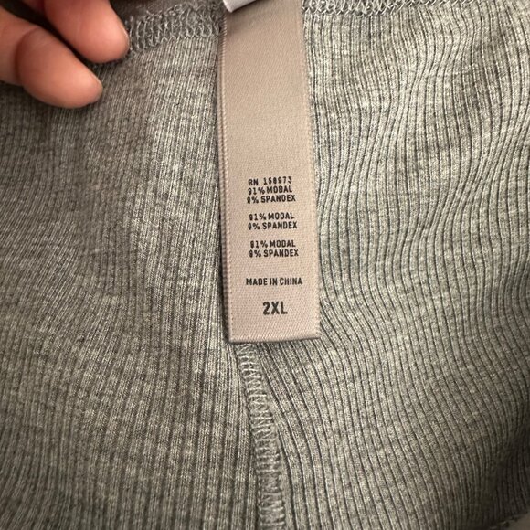 Skims Cotton Blend Ribbed Boxer Lightweight Minimalist Grey Sz 2XL - Picture 8 of 8